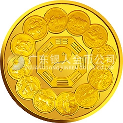 生肖紀念幣發(fā)行12周年金銀紀念幣1公斤圓形金質紀念幣