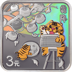 二十四節(jié)氣（光陰的故事）金銀紀念幣8克正方形銀質(zhì)紀念幣