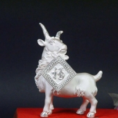 銀羊送福純銀擺件、電鑄擺件、純銀工藝禮品