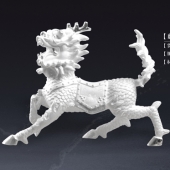 純銀麒麟擺件、吉祥瑞意麒麟純銀擺件