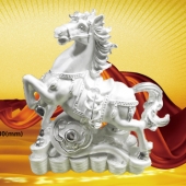 馬上如意前程馬純銀禮品訂做、前程如意純銀擺件訂制