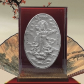 南海觀音純銀紀念銀盤定制、制作紀念銀盤